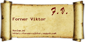 Forner Viktor névjegykártya